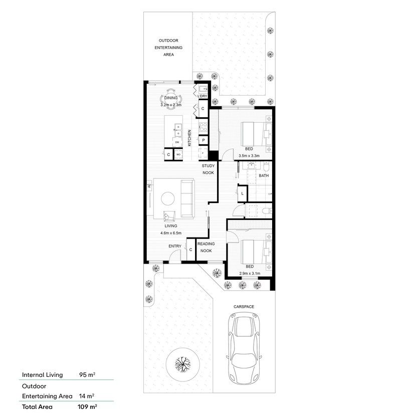 Modern Light-Filled Unit with Study and Stylish Finishes