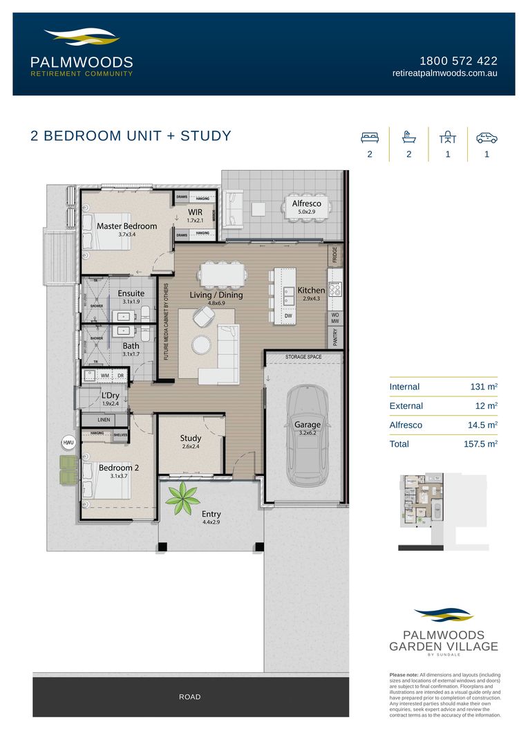Last Remaining 2 Bed + Study in Stage 3