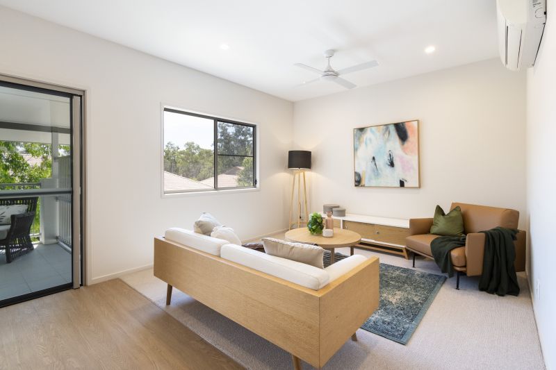 Vibrant two-bedroom villa with attached garage