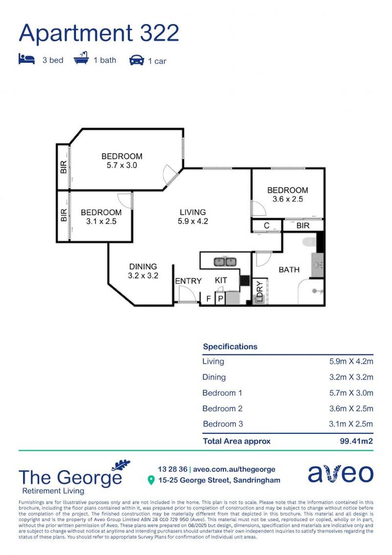 Spacious Three-Bedroom Living apartment