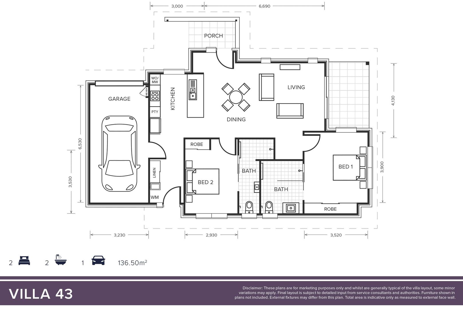 Villa 43 | 2 bed + 2 bath