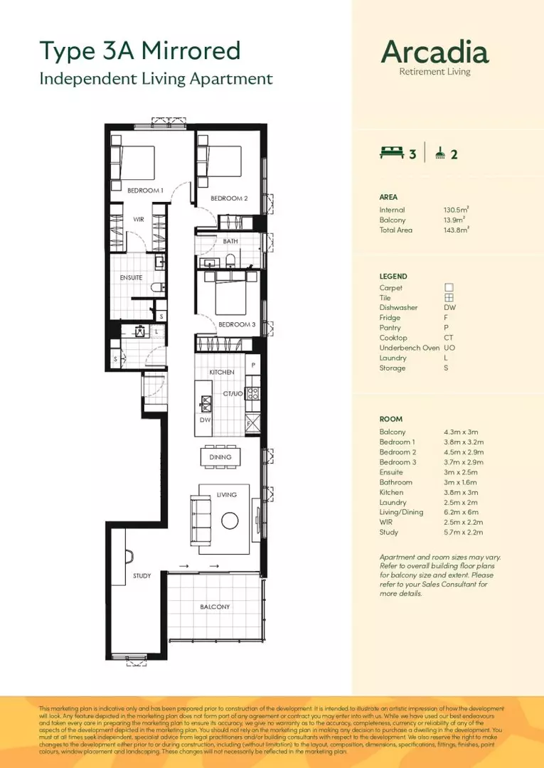 Private and enviable size floorplan
