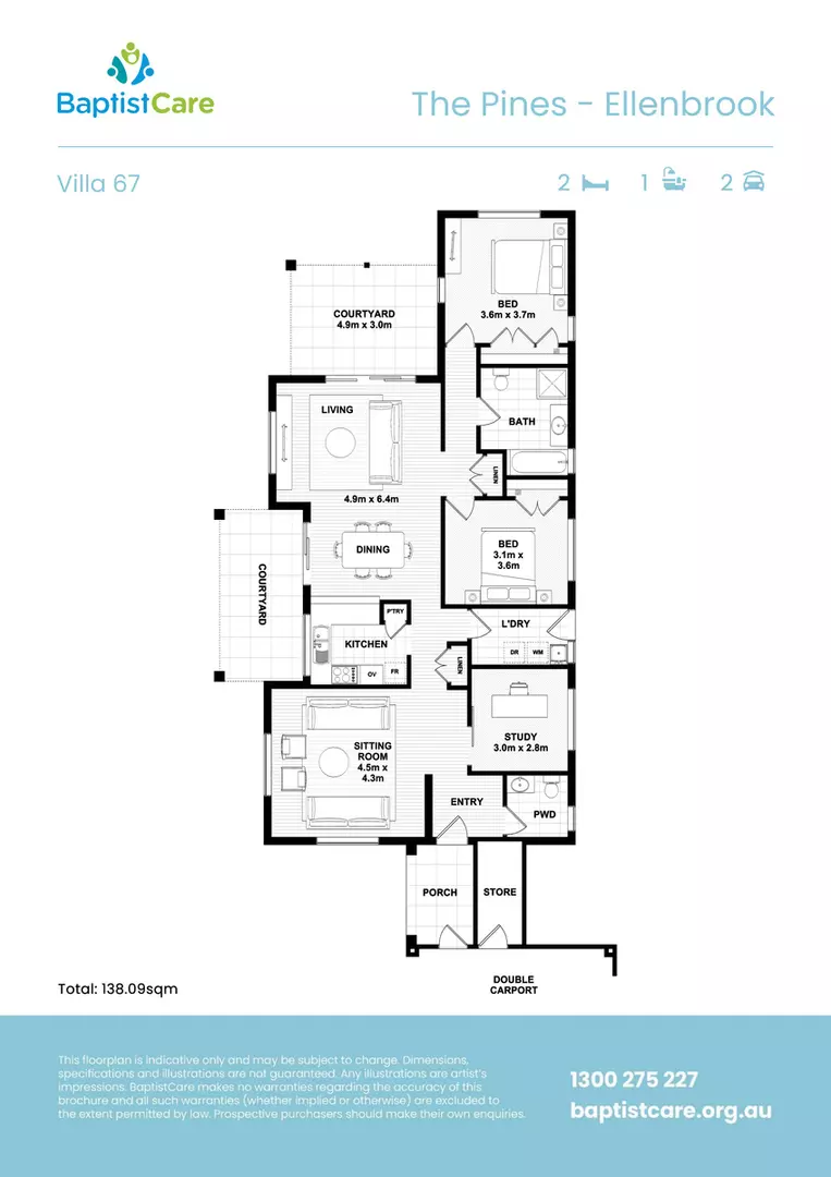 Light-filled corner home with garden views & north-facing courtyard