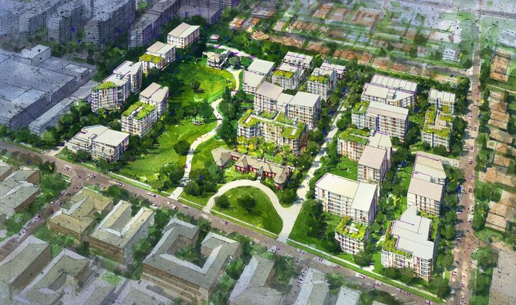 An aerial perspective of the future redevelopment proposed at Fresh Hope Care's Pendle Hill site