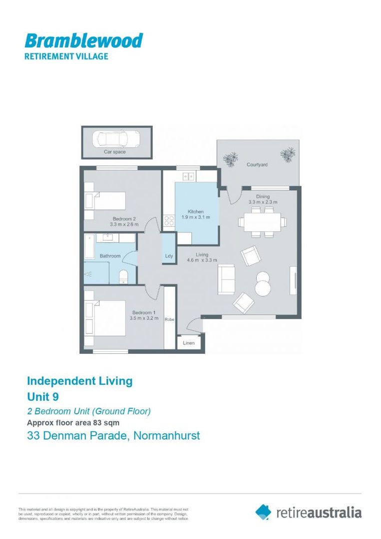 Ideally located ground floor unit close to the clubhouse with courtyard and leafy outlook.