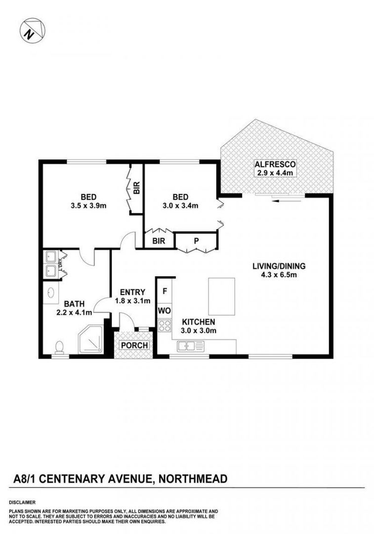 Garden setting North facing ground level unit