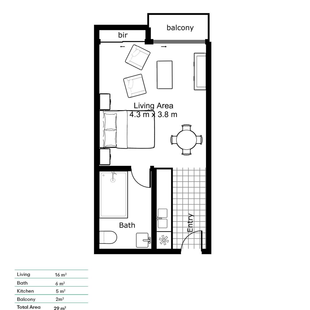 Serviced Apartment | Sandpiper Floorplan