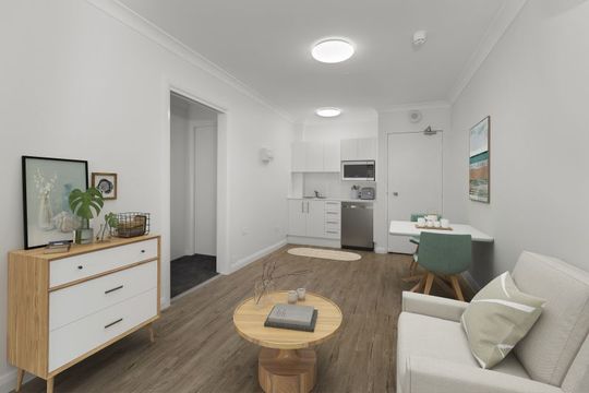 Beautifully refurbished one bedroom serviced apartment with sunny balcony.