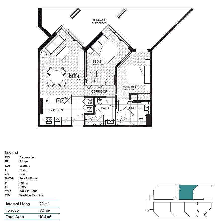 Architecturally Designed Two-bedroom Apartment on the Ground Floor