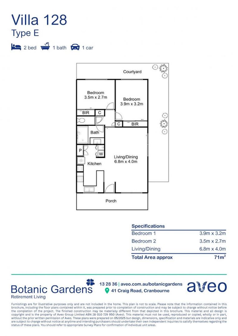 Relaxed retirement living in a unique two-bedroom villa